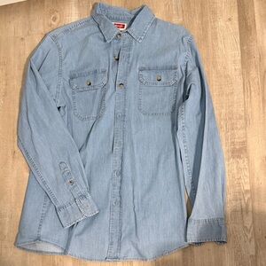 Light Blue Denim Button-Up Shirt - Casual Men’s Shirt